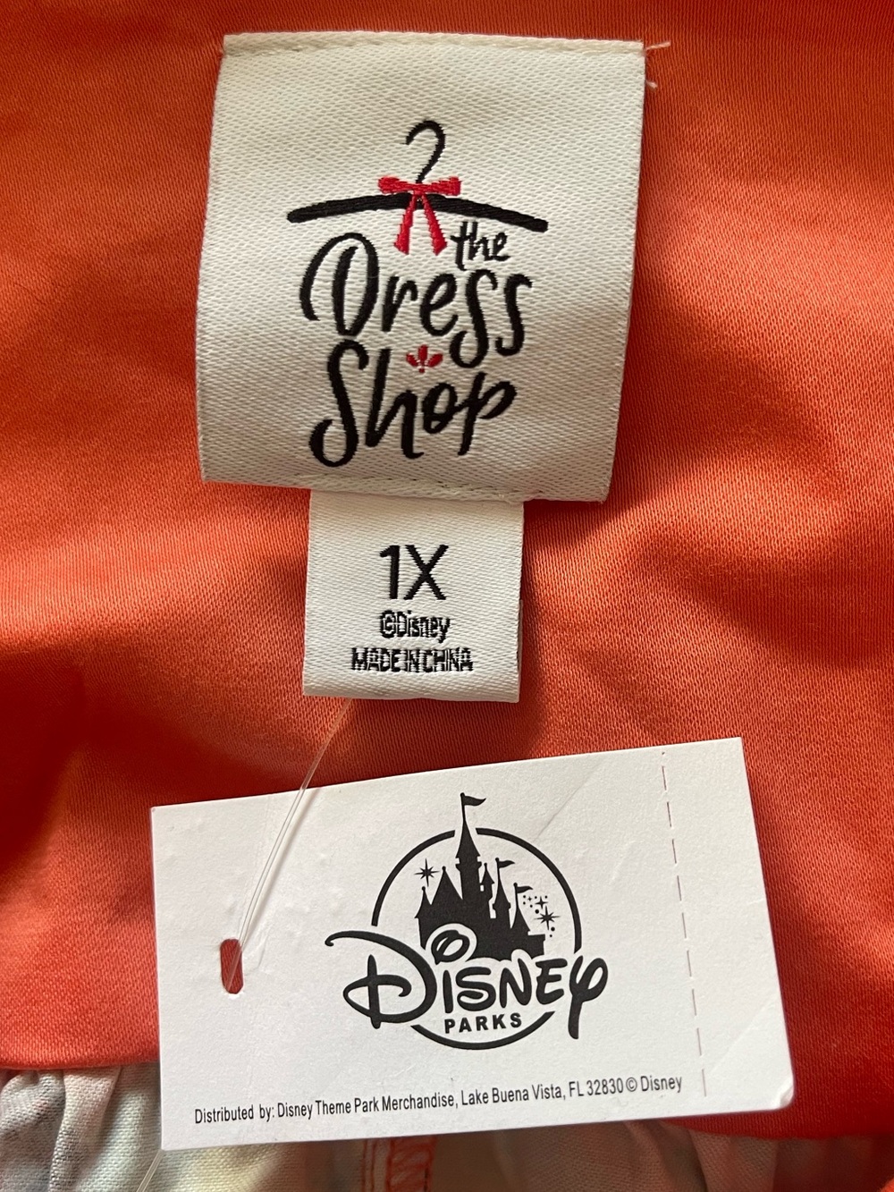 NWT Disney Belted Chevron Stripe Size 1X Full Skirt Dress in Teal & Coral - Picture 6 of 7